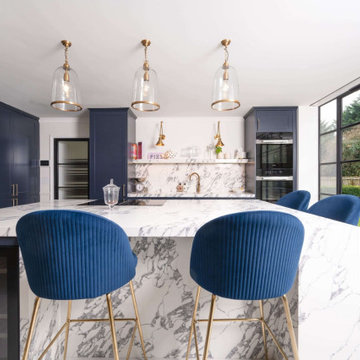 Blue Classic Kitchen in Wheathampstead