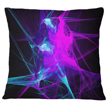 Purple Glowing Ball of Smoke Abstract Throw Pillow, 16"x16"
