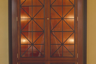 Lighted display case, mahogany