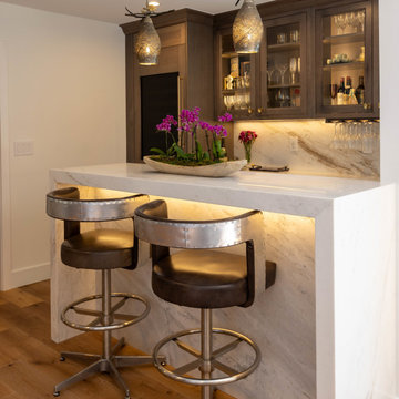 Calacatta Umber Honed Marble Slab Bar Countertop