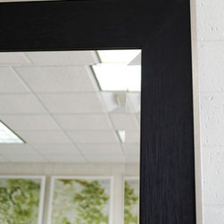 Simple black framed mirror with silver lip - Products