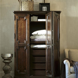Proximity Cherry Wood 2 Door Armoire Cabinet - Armoires And Wardrobes