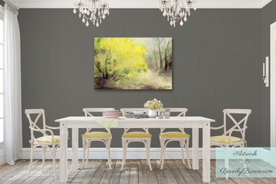 Cottage chic dining room photo in New York