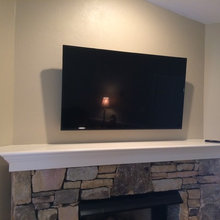 painted stone fireplaces