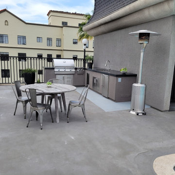 commercial L-shape outdoor kitchen