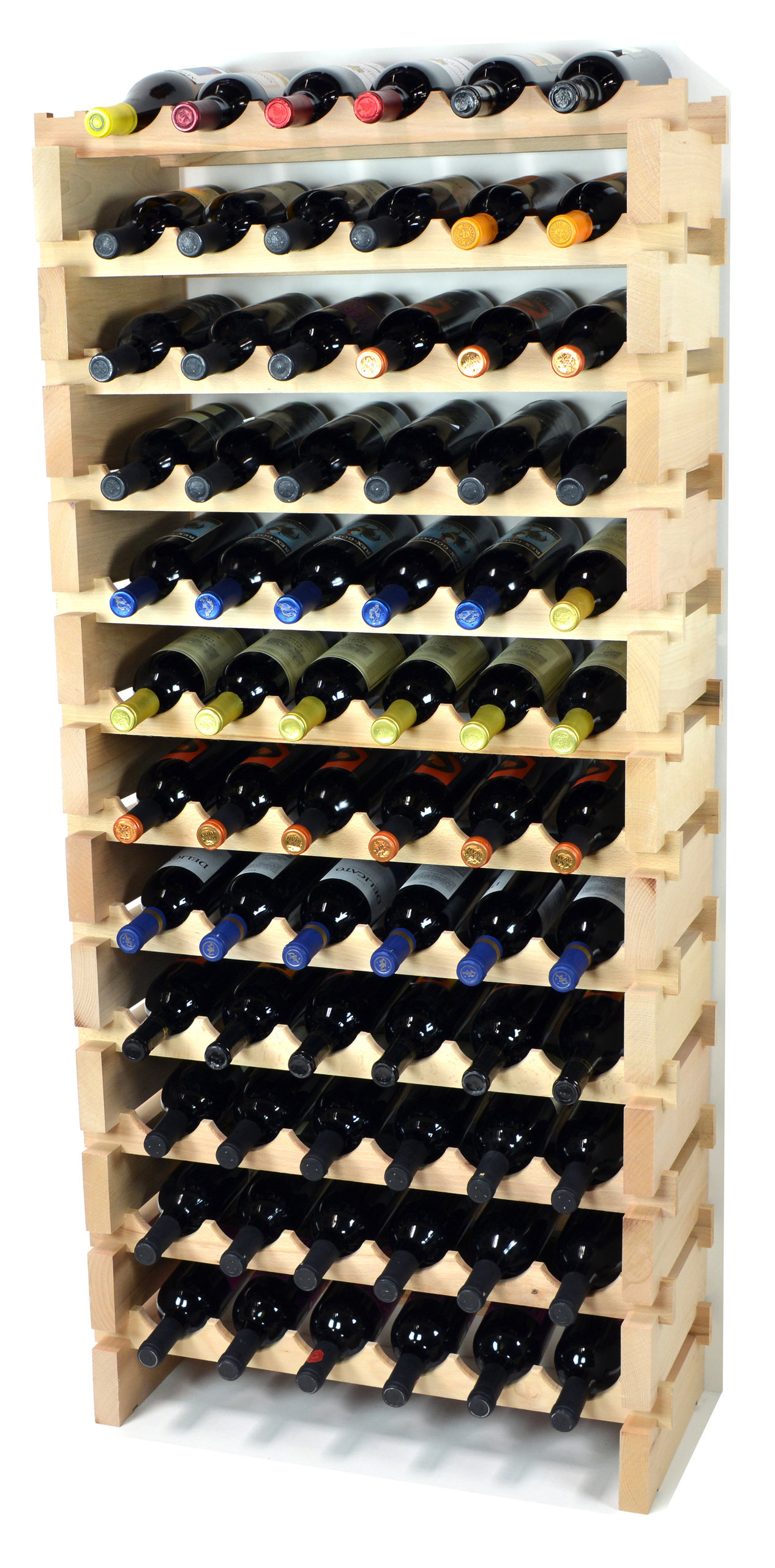 6 Bottle Across Stackable Modular Wine Rack 24-72 Bottles, (72 Bottles ...