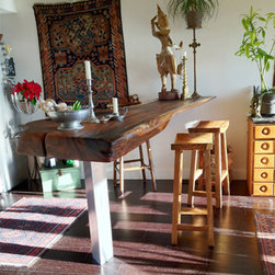 Reclaimed Monkeypod Wood Slab Bar Top - Indoor Pub And Bistro Tables