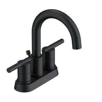 Parma Two Handle Centerset Bathroom Faucet, Metal Pop-Up Drain, Satin Black