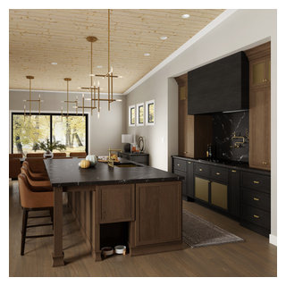 A Sleek Shallow Shaker Kitchen with a Moody Atmosphere - Transitional ...