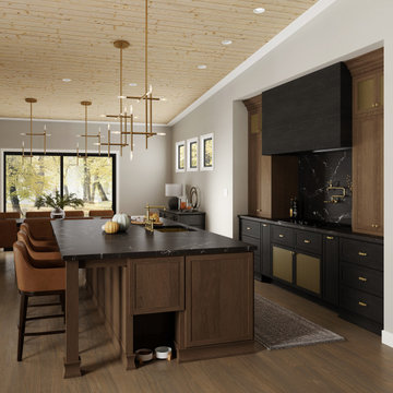 A Sleek Shallow Shaker Kitchen with a Moody Atmosphere