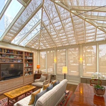 London Terrace Conservatory - French Pinoleum Blinds and Screen Roller Blinds