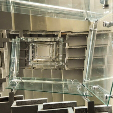 Modern Curve Glass Stair
