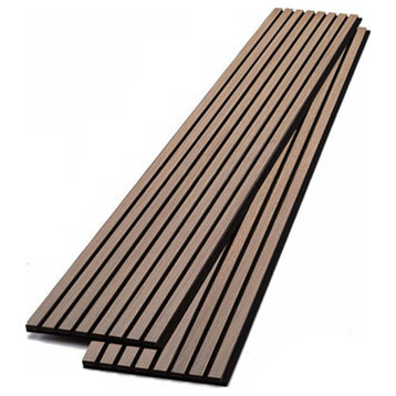 Acoustic Slat Wood Panels 2-Pack, Walnut, 8'