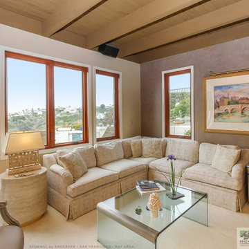 New Wood Windows in Fantastic Living Room - Renewal by Andersen Bay Area San Fra