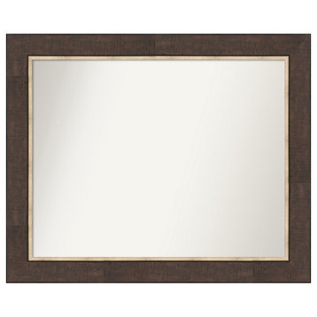 Lined Bronze Non-Beveled Wall Mirror 33x27 in.