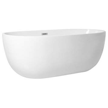 Elegant Decor Allegra 67" Iron and Nylon Soaking Roll Top Bathtub in White
