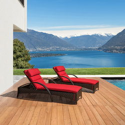 Barcelo&trade; Chaise Lounge 2pk in Sunset Red by RST Brands&reg; - Outdoor Chaise Lounges