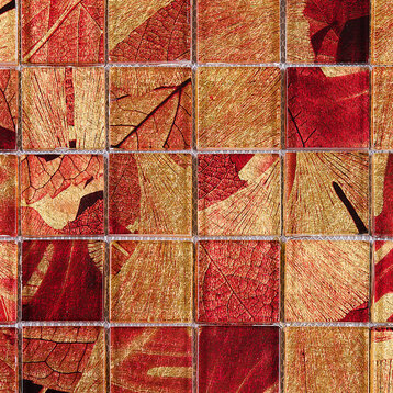 11.75"x11.75" Seasons Mosaic Tile Sheet, Autumn