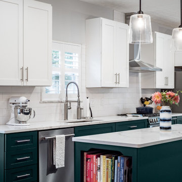 Two-Tone Transitional Kitchen Remodel Done with New Cabinets