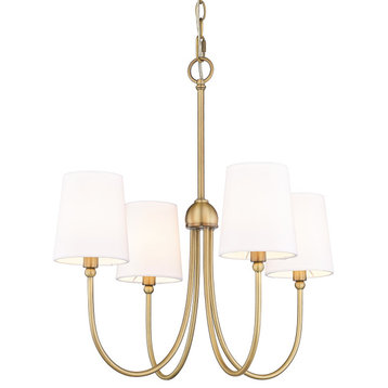 Aged Brass 4-Light Shaded Simply Classic Chandelier