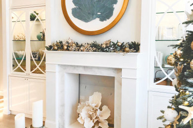 Family room - coastal open concept family room idea in Miami