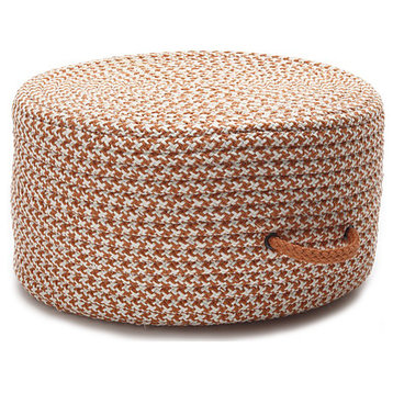 Colonial Mills Pouf Houndstooth Pouf Orange Round
