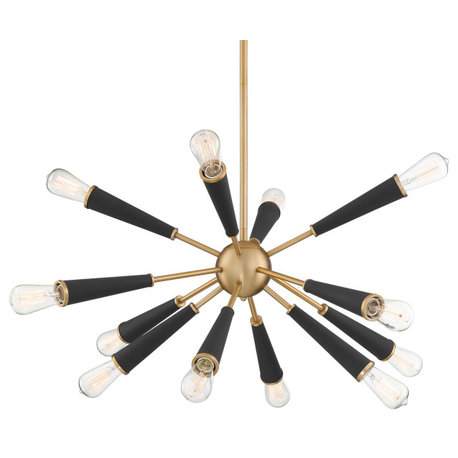 Zodiac 12 Light Chandelier in Aged Brass