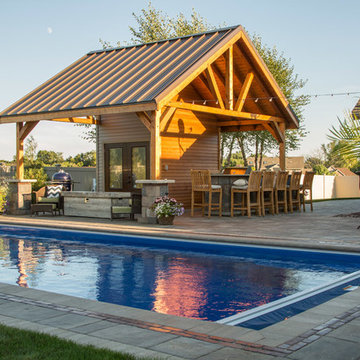 Fiberglass in-ground swimming pool project near Rockford, IL