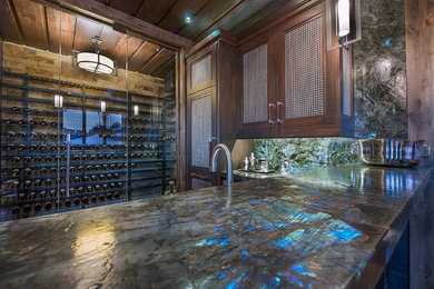 Inspiration for a contemporary basement remodel in Denver