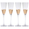 "Vitorrio" Flutes Champagne Glass, Gold (Set of 4)