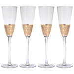 Zodax - "Vitorrio" Flutes Champagne Glass, Gold (Set of 4) - Your favorite varietals will seem even more luxurious when sipped from our delightfully Vitorrio champagne flutes, featuring faceted design in gleaming gold. Hand wash only.