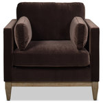 Jennifer Taylor Home - Knox 36" Modern Farmhouse Arm Chair, Deep Brown Performance Velvet - The perfect blend between casual comfort and style, the Knox Seating Collection by Jennifer Taylor Home brings cozy modern feelings into any space. The natural wood base and legs make a striking combination with the luxurious velvet upholstery. The back, seat, and arm pillows are all removable and reversible for the ultimate convenience of care. Whether you're lounging alone or entertaining friends, let the Knox chair and sofa be the quintessential backdrop of your daily routine.