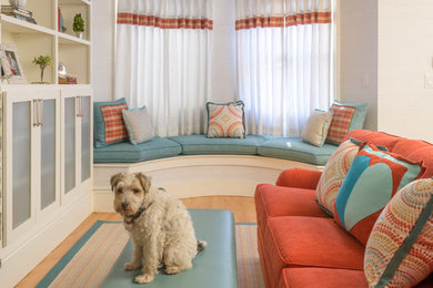 Example of a family room design in Boston