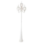 Livex Lighting - Frontenac Outdoor 4-Headed Post Light, White - This classically transitional, cast aluminum outdoor post lantern light is a six-sided lantern in white finish with clear beveled glass and a extravagantly decorative scrolls.