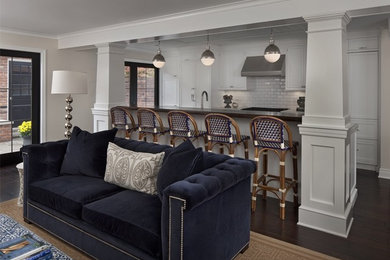 Living room - transitional living room idea in Detroit