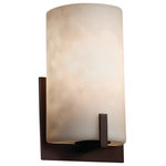 Justice Design Group - Clouds Century 1-Light Wall Sconce, Dark Bronze, Clouds Shade - Clouds - Century ADA 1-Light Wall Sconce - Dark Bronze Finish - Clouds Shade - LED