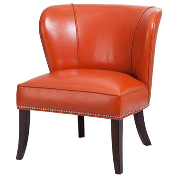 Contemporary Tangerine Armless Accent Chair, Belen Kox