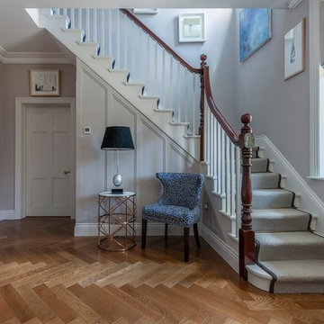 Herringbone Wood Floors in Beautiful Hallway