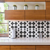 Hudson Tangier Black and White Mimos Porcelain Floor and Wall Tile