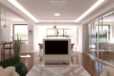Example of a trendy living room design in Other