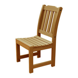 Highwood - Lehigh Recycled Plastic Patio Outdoor Dining Side Chair, Toffee - Outdoor Dining Chairs