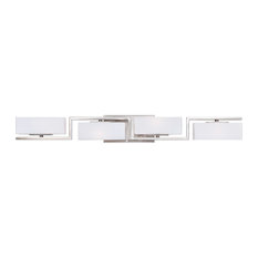 Meridian 4-Light Bath Bar, Satin Platinum