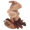 Novica Handmade Snake On Mushrooms Wood Sculpture