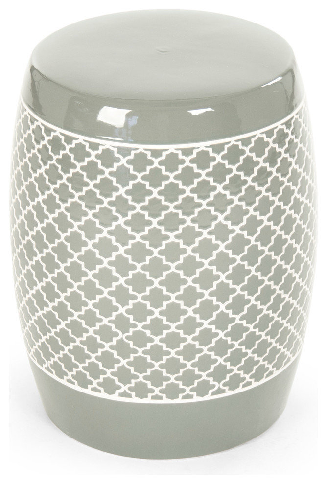 Gable Garden Stool, Gray - Mediterranean - Accent And Garden Stools - by HedgeApple | Houzz