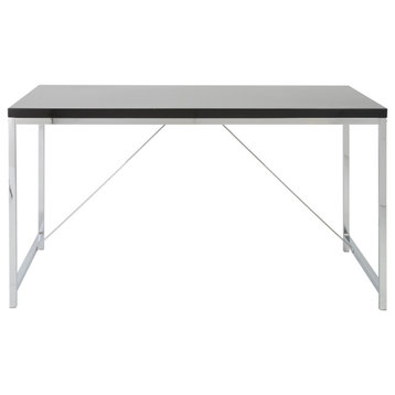 Gilbert Desk, Black With Chrome Steel Frame