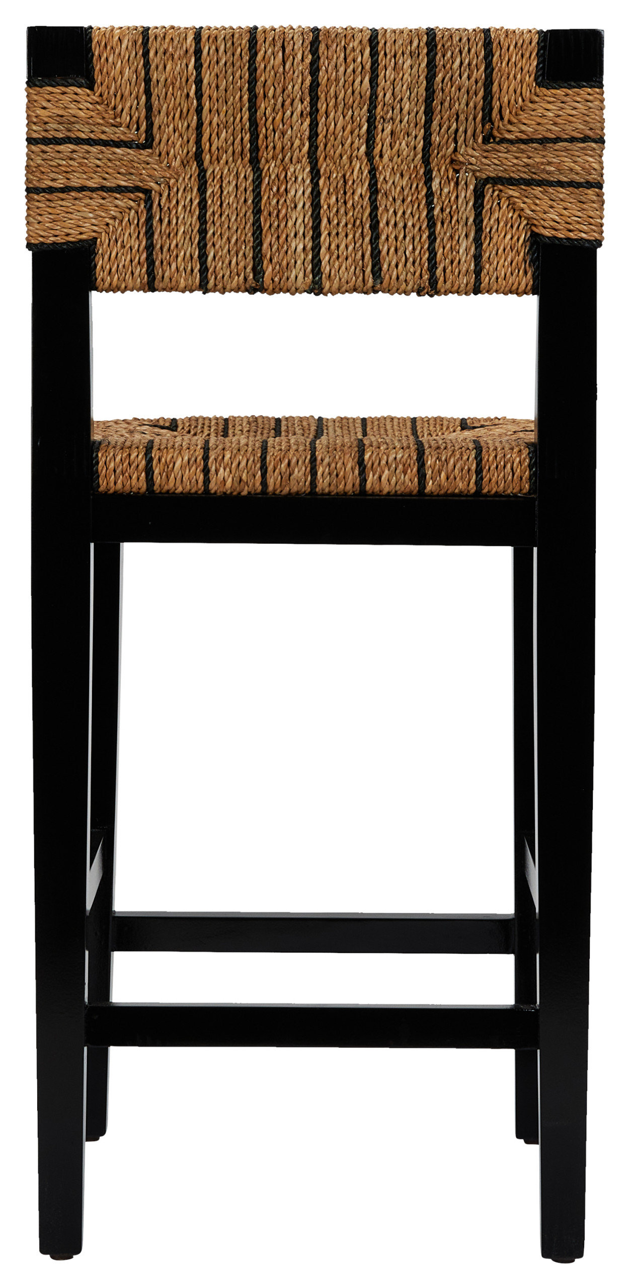 Willowbrook Solid Wood and Natural Woven Seagrass Rope Counter Height ...