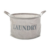 Stylish Polyester Ramie Clothes Laundry Basket Dark Gray