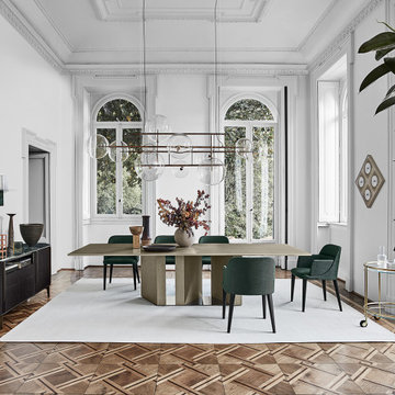 Platium dining table, Design Oscar e Gabriele Buratti