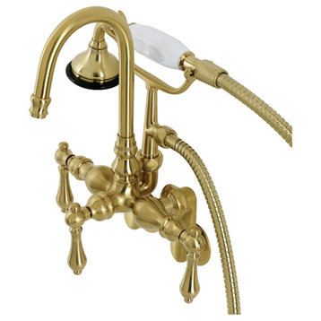 AE301T7 Wall Mount Clawfoot Tub Faucets, Brushed Brass