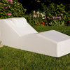 White Cushioned Chaise Lounge, Modern Outdoor Wave Chaise